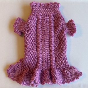 Made in USA. Dog & Cat Cable Handmade sweater/dress. Pink. Size S.